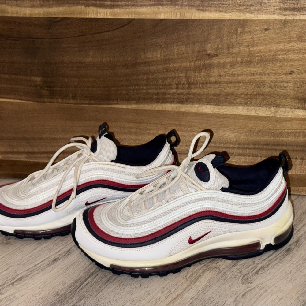 Nike Air Max 97 White and Red Sneakers